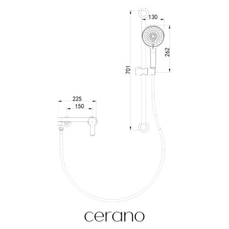 CERANO - Sprchová hadica Elvona - čierna matná