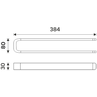 Nimco Nikau NKC 30098-90 Držiak na uteráky, 39 cm čierna matná
