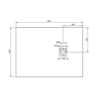 MITIA sprchová vanička z liateho mramoru, obdĺžnik 140x100cm, čierna PMC140100