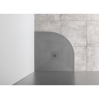 MITIA sprchová vanička z liateho mramoru, štvrťkruh 90x90cm, šedá PMSR90