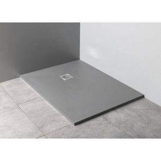 MITIA sprchová vanička z liateho mramoru, obdĺžnik 120x80cm, sivá PMS12080