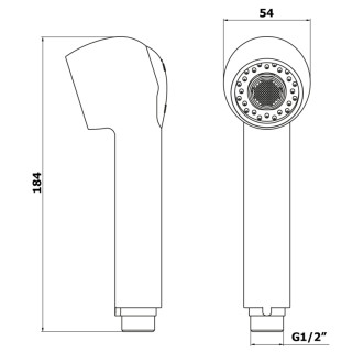 HOFFER výsuvná sprcha drezovej batérie 1/2&quot;, 2 režimy, chróm 424.070.2