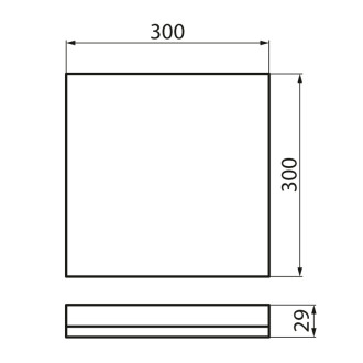 AZPO stropné LED svietidlo, 300x300mm, 17,5 W, IP54, biela 61102