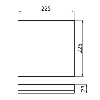 AZPO stropné LED svietidlo, 225x225mm, 12,3W, IP54, biela 61104