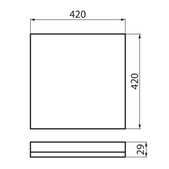 AZPO stropné LED svietidlo, 420x420mm, 22W, IP54, čierna mat 61107
