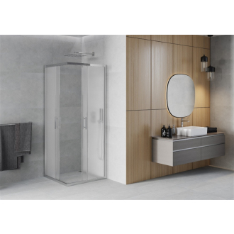 MEXEN RIO sprchovací kút štvorec 80x80x190 cm 5mm chróm-satén 860-080-080-01-30