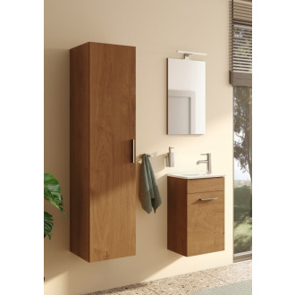 MIA umývadlo, skrinka + zrkadlo s osvetlením 40 cm golden oak MIASET40D