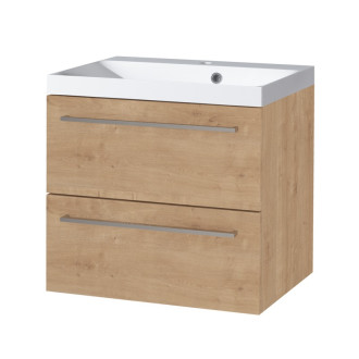 Bino, skrinka, umývadlo z lit. mram., 610x578x460mm, spodný, dub Arlington CN620M
