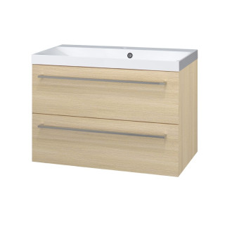 Bino skrinka, umývadlo z lit. mram, 810x578x460 mm, spodná, dub Sand Barbera, 2zásuvky CN631M