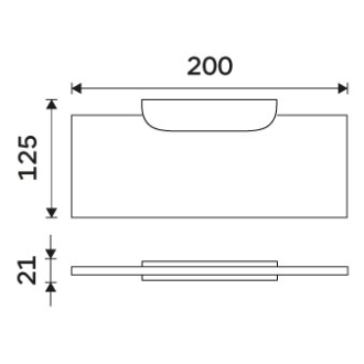 Nimco Nikau NKC X320-C-90 Polica IXI, 20 cm čierny mat