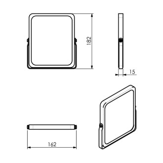 MIDORI kozmetické zrkadlo na postavenie, 162x185mm, obojstranné, čierna/bambus 2106 57926