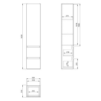 PANEDA skrinka vysoká 35x165x31cm, ľavá/pravá, biela PN165 PN165 57723