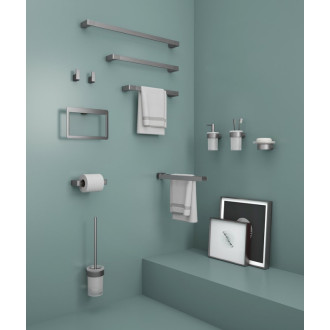 PIRENEI držiak uterákov 450x66mm, gun metal PI214581 58192