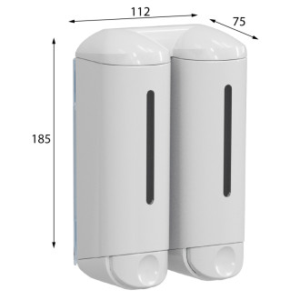 SHOWER MEDIUM dvojitý dávkovač tekutého mydla, 2x250ml, biela A94801 58287
