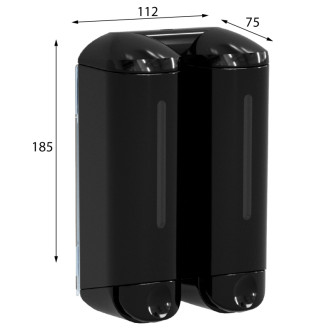 SHOWER MEDIUM dvojitý dávkovač tekutého mydla, 2x250ml, čierna A94803 58288