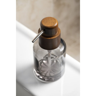 FIGO dávkovač mydla na postavenie 300ml, dymové sklo/drevo 8387 58688