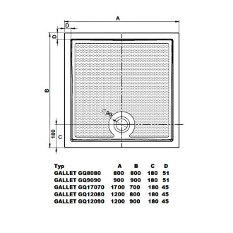 GALLET sprchová vanička z liateho mramoru, obdĺžnik 170x70cm GQ17070 57426