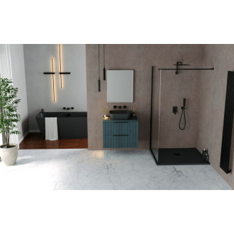 FLEXIA vanička z liateho mramoru s možnosťou úpravy rozmeru, 90x90cm, antracit mat 57474