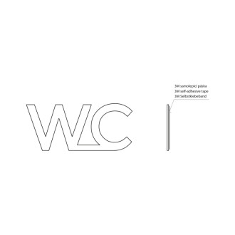 Ceduľa WC, 80x35x2mm, nerez mat 59325