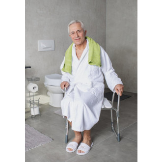 HANDICAP kúpeľňová stolička, výškovo nastaviteľná, chróm / biela A172101 59644