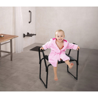 HANDICAP kúpeľňová stolička, výškovo nastaviteľná, čierna A172110 59646