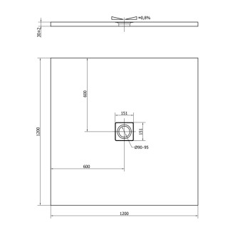 FLEXIA vanička z liateho mramoru s možnosťou úpravy rozmeru, 120x120cm 59292