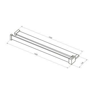 Polica na walk-in zástenu, 142cm, čierna mat EG1425 59098