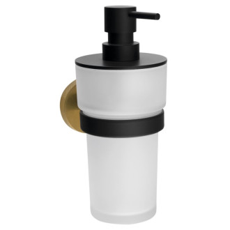 LARISSA dávkovač mydla 250ml, mliečne sklo, čierna / zlato mat WS019BG 59054