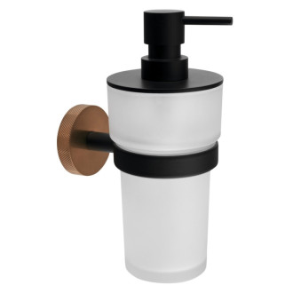 LARISSA dávkovač mydla 250ml, mliečne sklo, čierna/meď mat WS019BC 59055