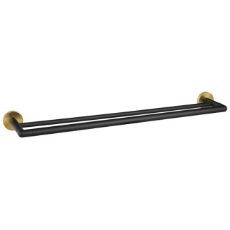 LARISSA dvojitý držiak uterákov 600mm, čierna / zlato mat WS011BG 59064