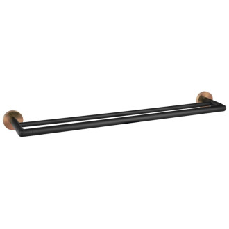 LARISSA dvojitý držiak uterákov 600mm, čierna/meď mat WS011BC 59065