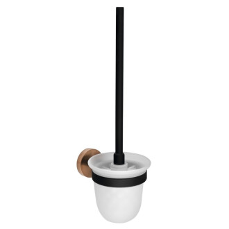 LARISSA WC kefa závesná, mliečne sklo, čierna/meď mat WS008BC 59075