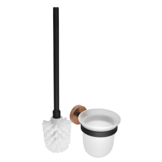 LARISSA WC kefa závesná, mliečne sklo, čierna/meď mat WS008BC 59075