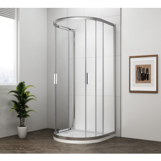 EASY polkruhová sprchová zástena 900x900mm, číre sklo 59167
