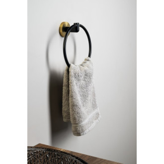 LARISSA držiak uterákov kruh, čierna/zlato mat WS006BG 60577