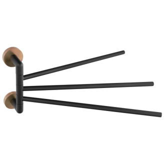LARISSA trojitý držiak uterákov otočný 350mm, čierna/meď mat WS022BC 60581