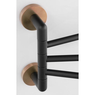 LARISSA trojitý držiak uterákov otočný 350mm, čierna/meď mat WS022BC 60581