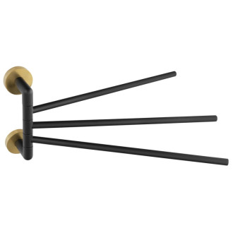 LARISSA trojitý držiak uterákov otočný 350mm, čierna / zlato mat WS022BG 60582