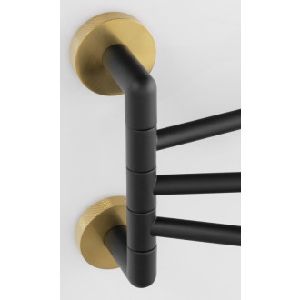 LARISSA trojitý držiak uterákov otočný 350mm, čierna / zlato mat WS022BG 60582