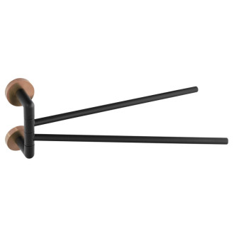 LARISSA dvojitý držiak uterákov otočný 350mm, čierna/meď mat WS021BC 60583
