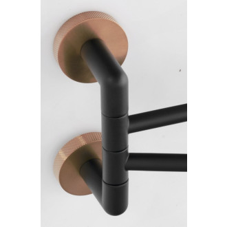 LARISSA dvojitý držiak uterákov otočný 350mm, čierna/meď mat WS021BC 60583