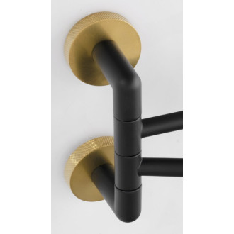 LARISSA dvojitý držiak uterákov otočný 350mm, čierna / zlato mat WS021BG 60584