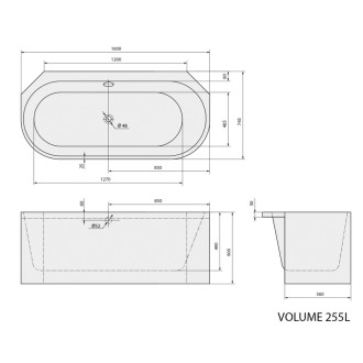 ASTRA AR MONOLITH rohová vaňa 160x75x60cm, biela 60999