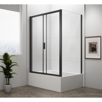 DEEP BLACK obdĺžnikový sprchovací kút 1100x900mm L/P variant, číre sklo 57872