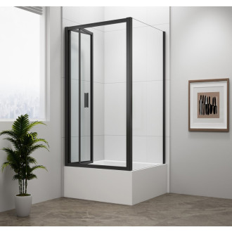 DEEP BLACK obdĺžnikový sprchovací kút 1000x900mm L/P variant, číre sklo 57896
