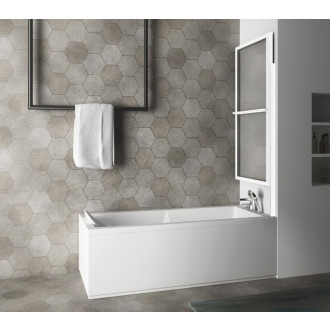 KAGERA vaňová zástena s pneumatickým zdvihom, š. 710mm, biela mat, číre sklo 30336W 55527