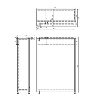 KAWA STRIP galerka s LED osvetlením 50x70x22cm, dub emporio WGL35S WGL35S 56030