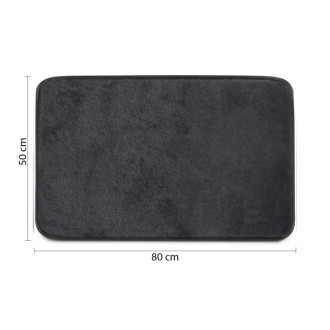 FUZZY kúpeľňová predložka, 50x80cm, 100% polyester, protišmyk, čierna 96FY508014 57788