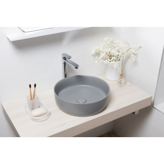 INFINITIO umývadlo na dosku, šedá mat 39x39cm SATINF3939LGRM