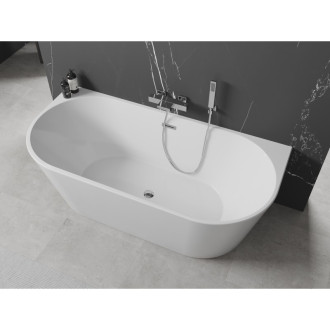 Mexen OVAL vaňa voľne stojaca nástenná 140x75 , biela, sifón a prepad chróm 52671407500-01